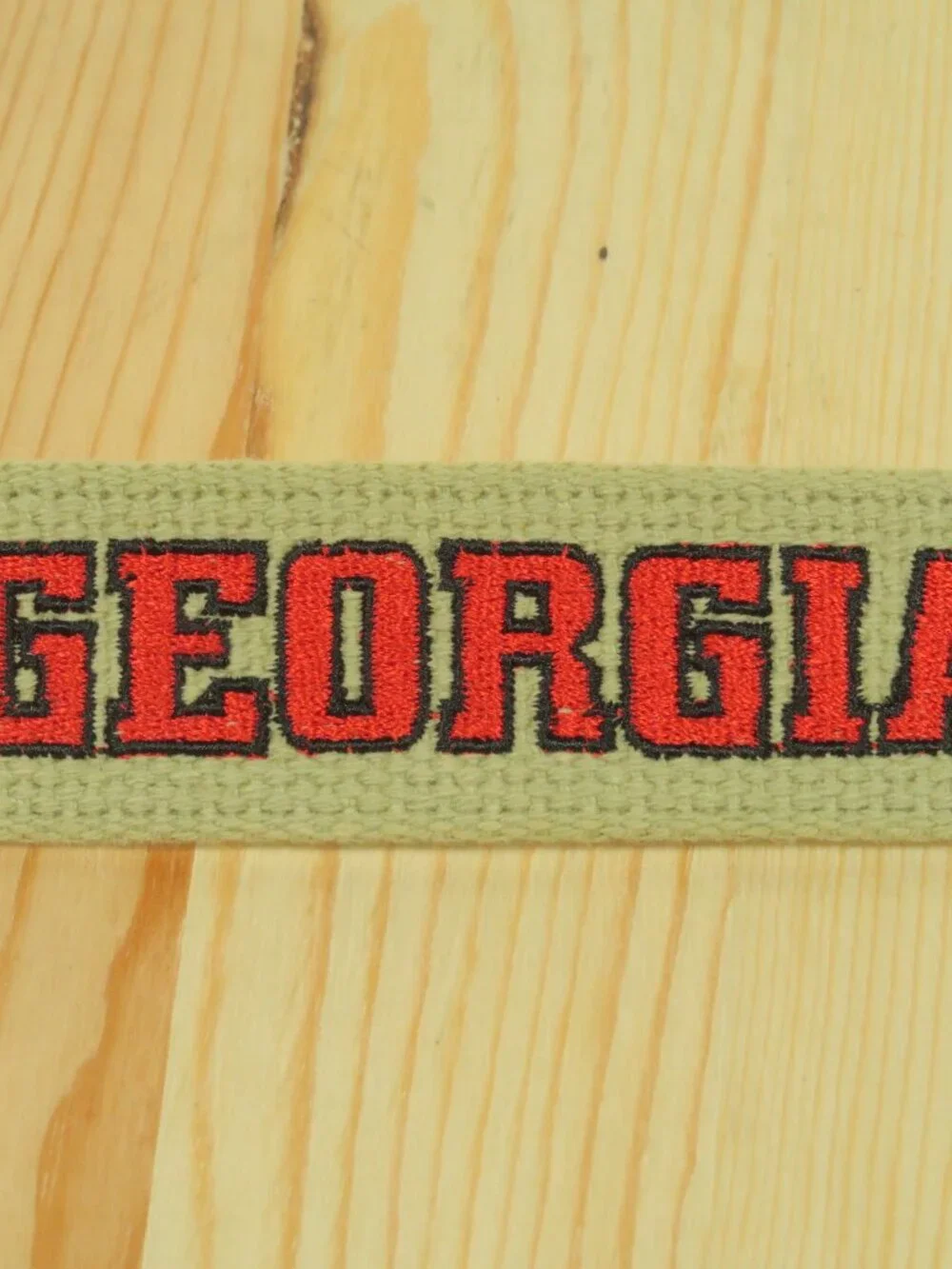 Eagle Belts Georgia Bulldogs Canvas Leather Tip Surcingle Belt Mens 36 Brown